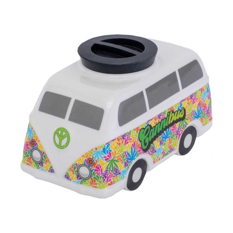 LARGE HIPPIE BUS CERAMIC STORAGE JAR