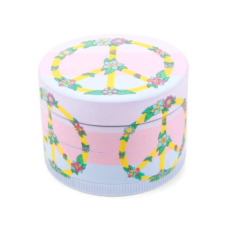 COLORFUL PSYCHEDELIC PEACE SYMBOL 4-PIECE GRINDER