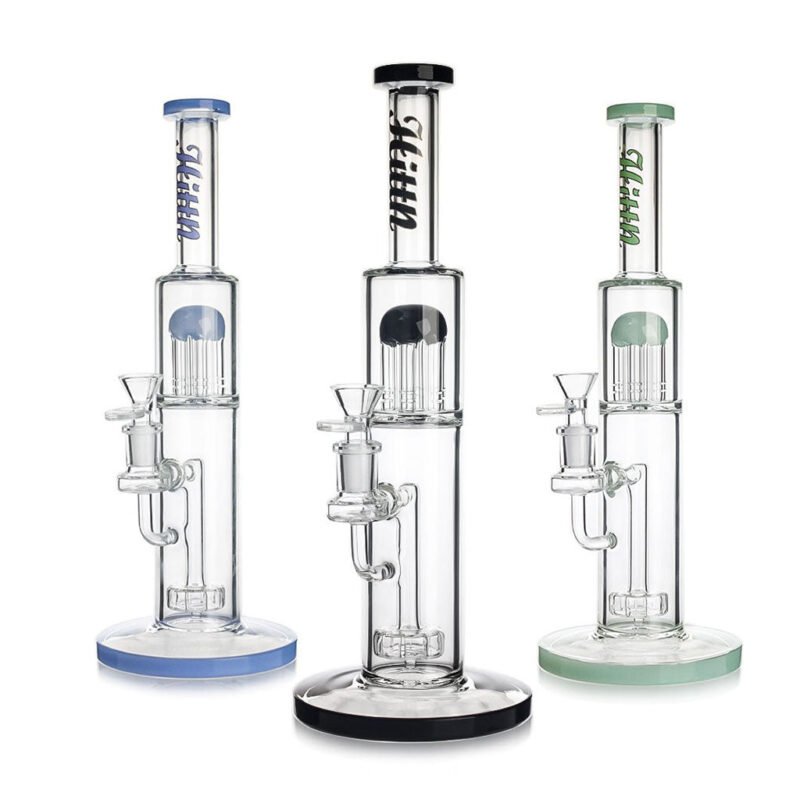 HITTN DOUBLE CHAMBER SHOWERHEAD & TREE ARM PERC STRAIGHT BONG